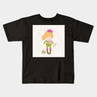 Winter French Girl Kids T-Shirt